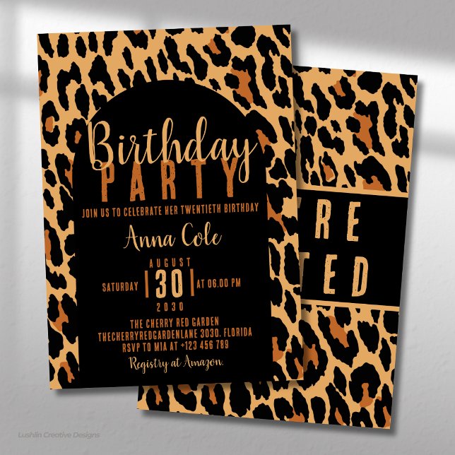 Invitation Célébration d'anniversaire à motif d'animal sauvag (Créateur téléchargé)