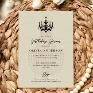 Invitation Célébration d'anniversaire avec lustre élégant