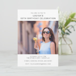 Invitation Célébration d'anniversaire de 50 ans Minimaliste G