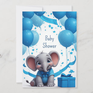 Invitation Célébration d'anniversaire de bébé éléphant 🐘