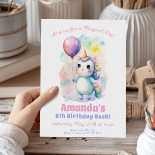 Invitation Célébration d'anniversaire de la licorne lunaire