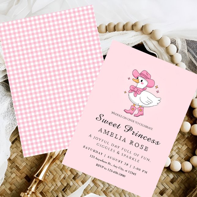 Invitation Célébration d'anniversaire de la princesse canard (Créateur téléchargé)
