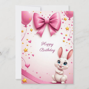 Invitation Célébration d'anniversaire de lapin mignon 🐰