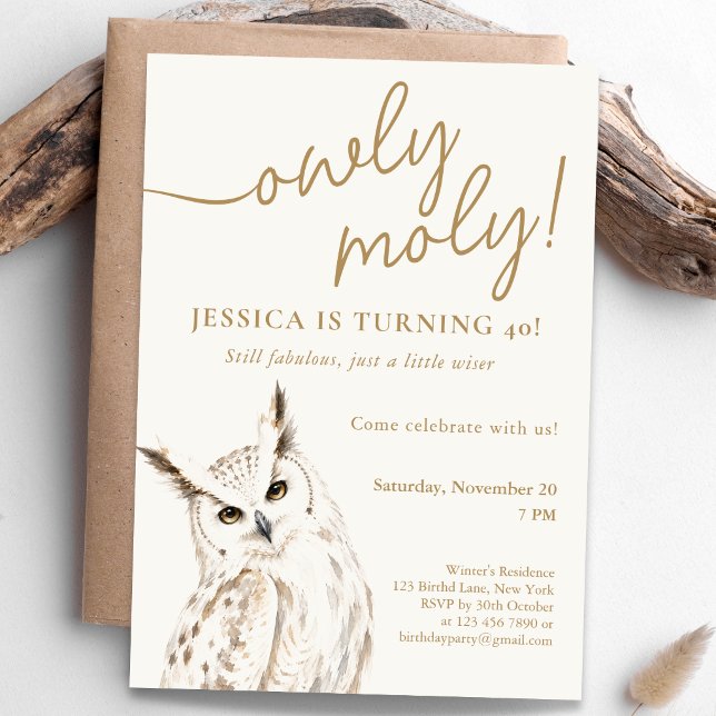Invitation Célébration d'anniversaire de Owly Moly (Owly Moly Birthday Celebration Invitation)
