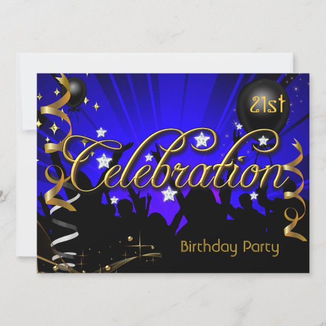 Invitation Célébration d'anniversaire de tout âge pour adoles (Devant)