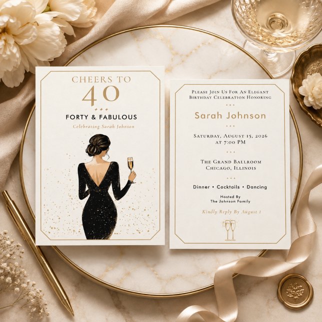 Invitation Célébration d'anniversaire élégante et fabuleuse (Créateur téléchargé)