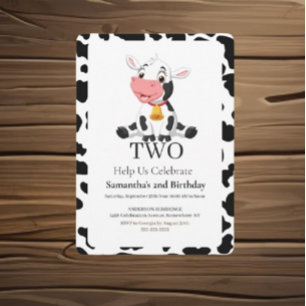 Invitation Célébration d'anniversaire Moo-velouse