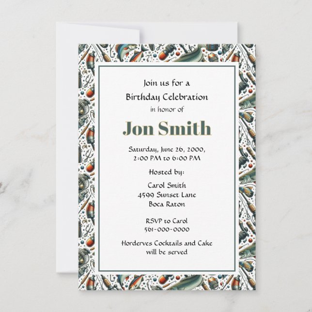 Invitation Célébration d'anniversaire pour la fête des pêcheu (Devant)