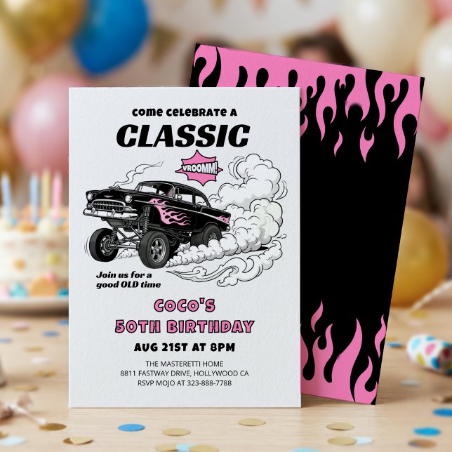 Invitation Célébration d'anniversaire pour une voiture de cou (Créateur téléchargé)
