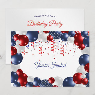 Invitation Célébration d'anniversaire Star Spangled