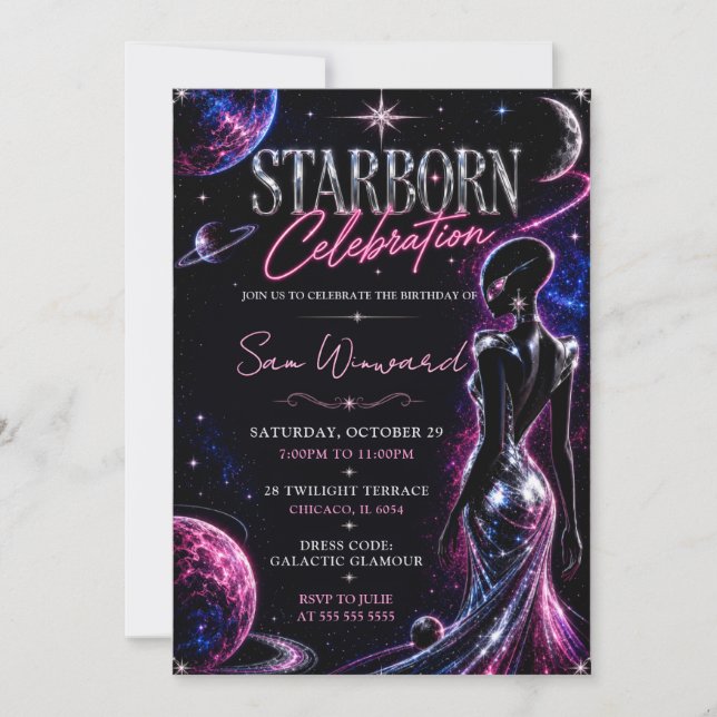 Invitation Célébration d'anniversaire Starborn (Devant)