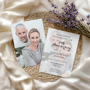 Invitation Célébration d'argent de 25e anniversaire avec phot