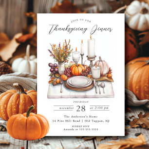Invitation Célébration d'automne Thanksgiving Diner Invitatio
