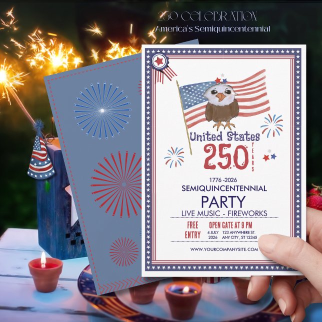 Invitation Célébration de 250 ans de liberté aux États-Unis (United States 250 Years Freedom Celebration Invitation)