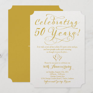 Invitation Célébration de 50 ans 50e anniversaire de mariage