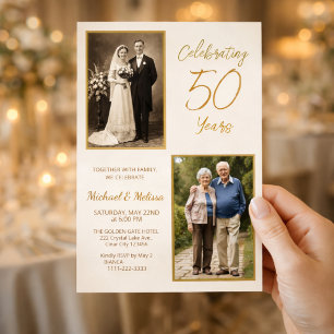 Invitation Célébration de 50 Ans d'Anniversaire en Photos