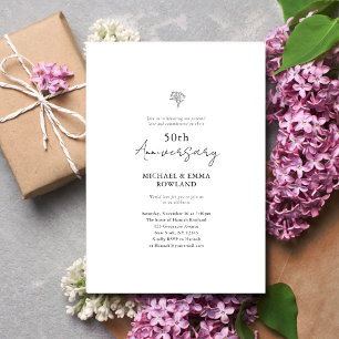 Invitation Célébration de 50 ans de mariage minimaliste noir