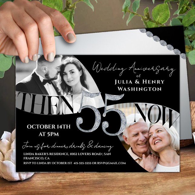Invitation Célébration de 55 ans de mariage Moderne et Élégan (Créateur téléchargé)