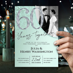 Invitation Célébration de 60 ans de mariage Elegant Diamond v