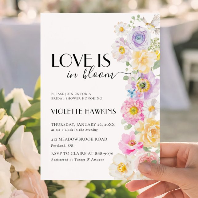 Invitation Célébration de Baby Shower : L'Amour est en Fleur (Créateur téléchargé)