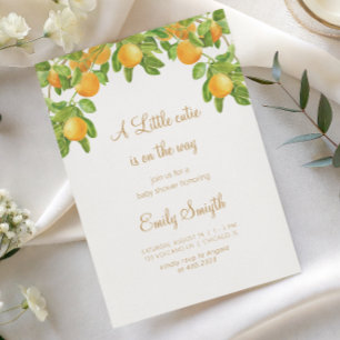Invitation Célébration de Baby Shower Little Cutie Citrus Ora