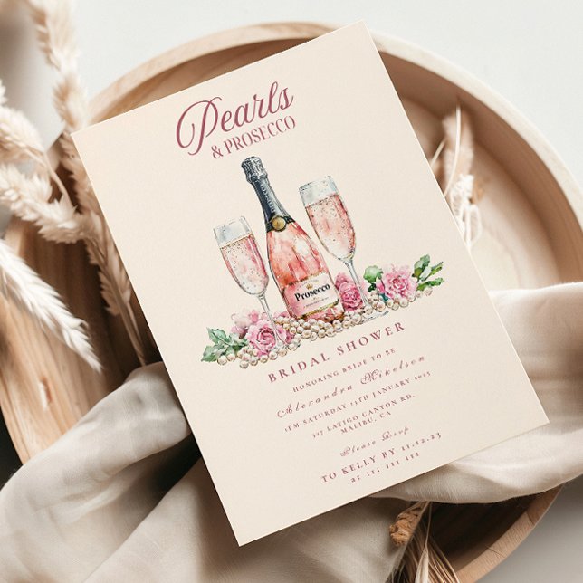 Invitation Célébration de Baby Shower Mariage Blush Prosecco  (Créateur téléchargé)