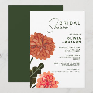 Invitation Célébration de Baby Shower Mariage Floral en Terra