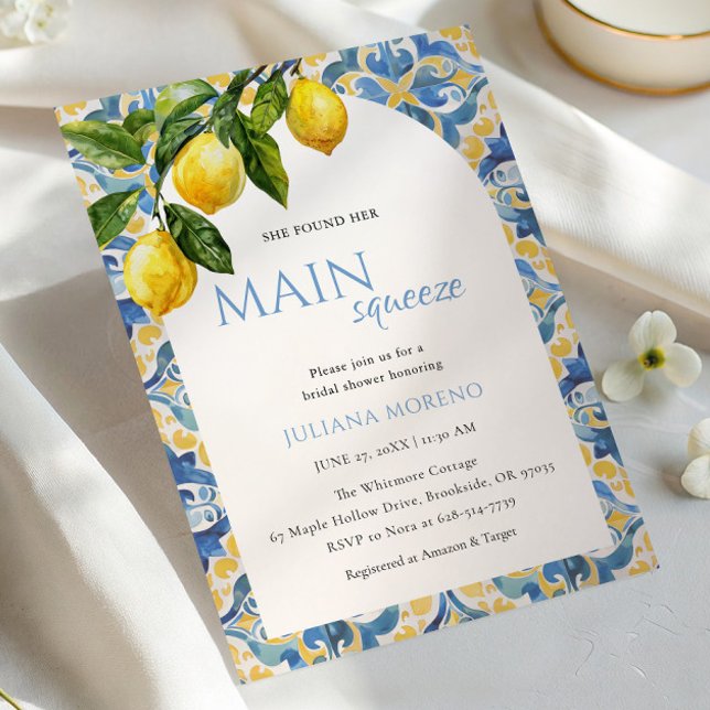 Invitation Célébration de Baby Shower Méditerranéen au Citron (Créateur téléchargé)