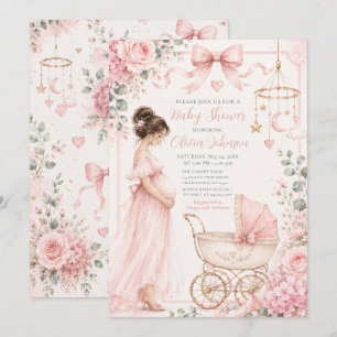 Invitation Célébration de Baby Shower Rose
