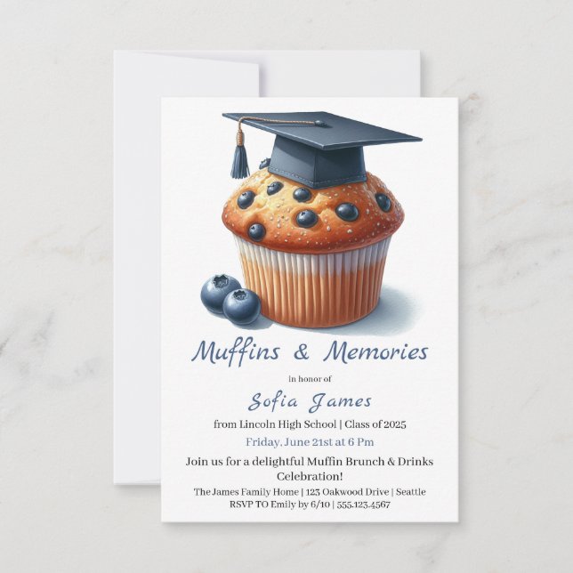 Invitation Célébration de brunch avec Cupcake de remise de di (Devant)