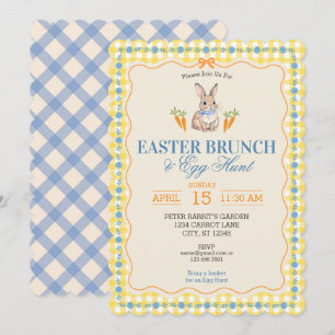 Invitation Célébration de chasse aux œufs de brunch du lapin