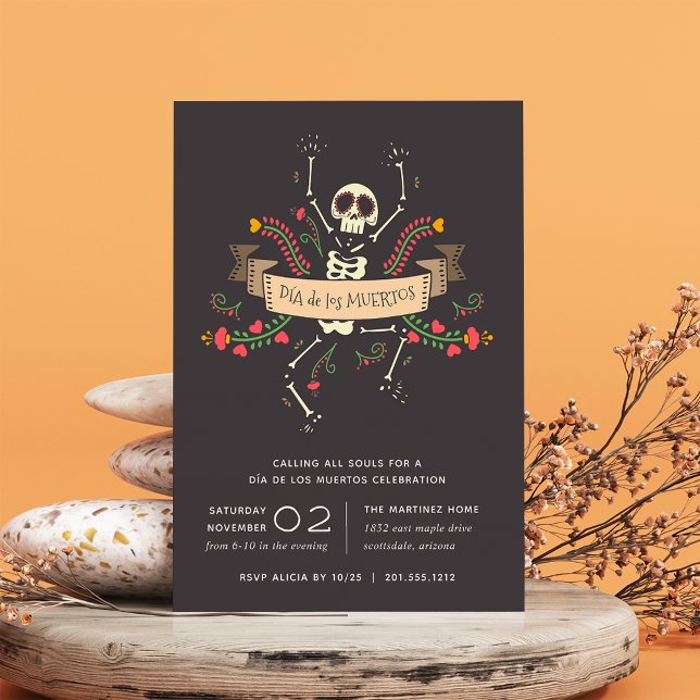Invitation Célébration de Día de los Muertos (Créateur téléchargé)