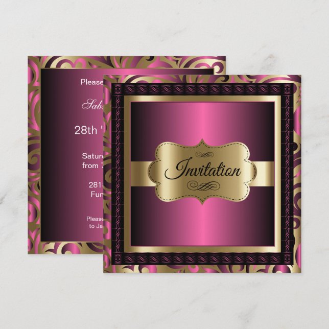 Invitation Célébration de fête à tout faire | Texte DIY (Devant / Derrière)