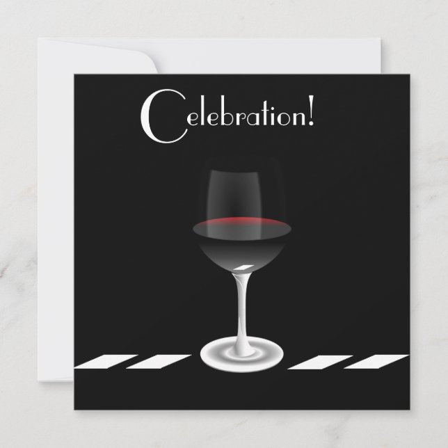 Invitation Célébration de fête cocktail en noir et blanc (Devant)
