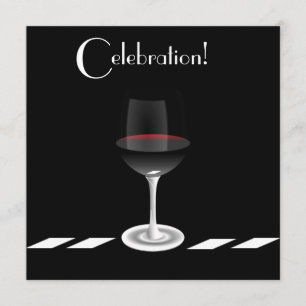 Invitation Célébration de fête cocktail en noir et blanc
