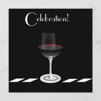 Invitation Célébration de fête cocktail en noir et blanc