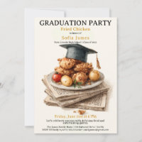 Célébration de fête de fin d'études au poulet frit