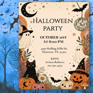 Invitation Célébration de fête d'Halloween rétro boho