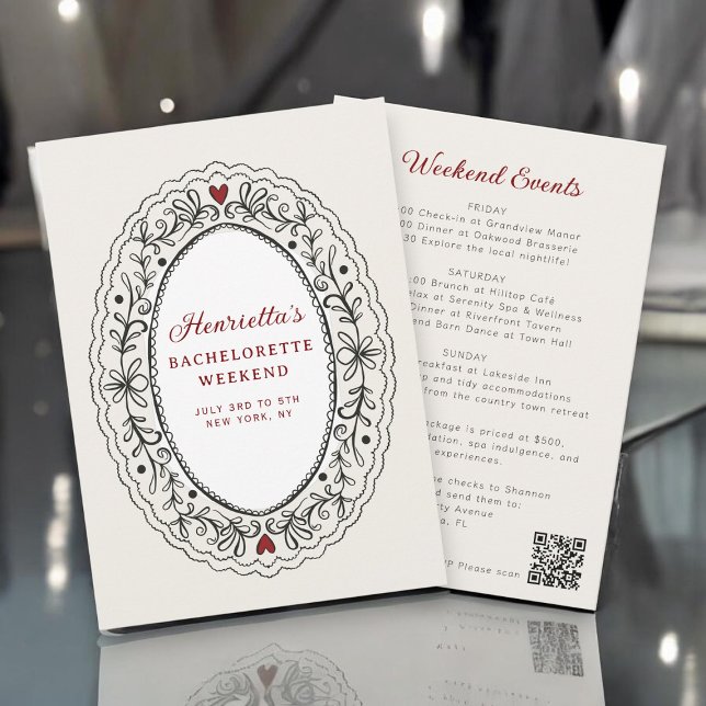 Invitation Célébration de Fiançailles Ovale en Dentelle Roman (Créateur téléchargé)