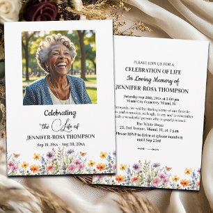 Invitation Célébration De Fleurs Sauvages De La Vie Photo Fun