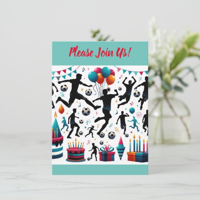 Invitation Célébration de football : donnez le coup d'envoi d (Debout devant)