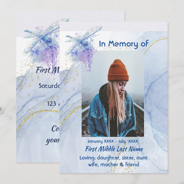 Invitation Célébration de la cérémonie de la mémoire de la li (Devant / Derrière)