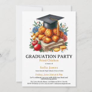 Invitation Célébration de la fête de fin d'études au poulet f