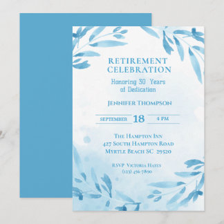 Invitation Célébration de la fête de la retraite bleue