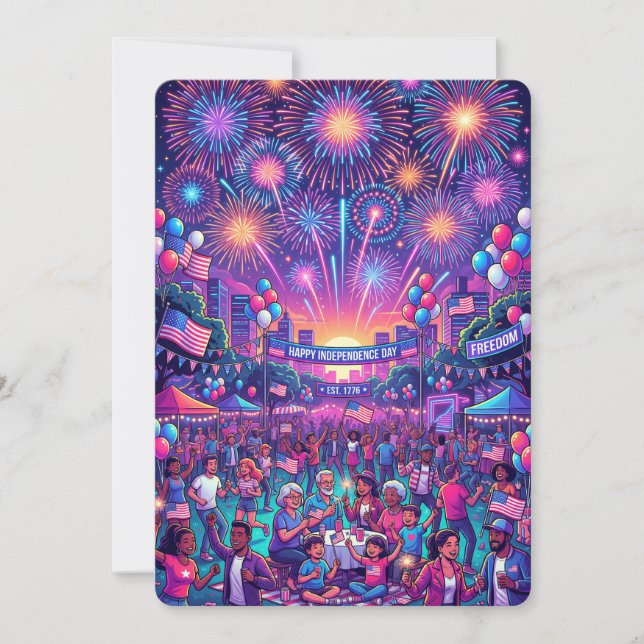 Invitation Célébration de la fête de l'Indépendance du 4 juil (Devant)