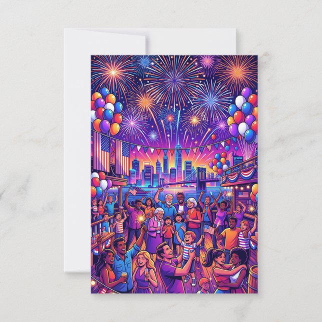 Invitation Célébration de la fête de l'Indépendance du 4 juil (Devant)