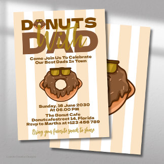 Invitation Célébration de la fête des pères avec des donuts a