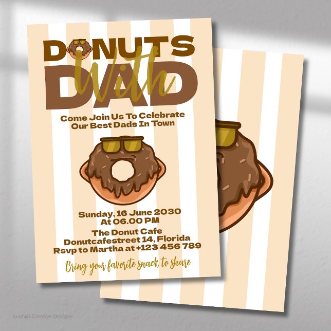 Invitation Célébration de la fête des pères avec des donuts a (Créateur téléchargé)