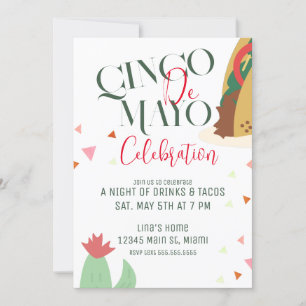 Invitation Célébration de la fête du Cinco De Mayo avec tacos
