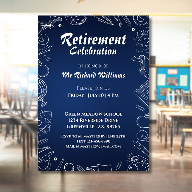 Invitation Célébration de la fête d'un professeur à la retrai (Créateur téléchargé)